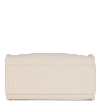 Chanel Small Deauville Shopping Bag White Boucle Light Gold Hardware