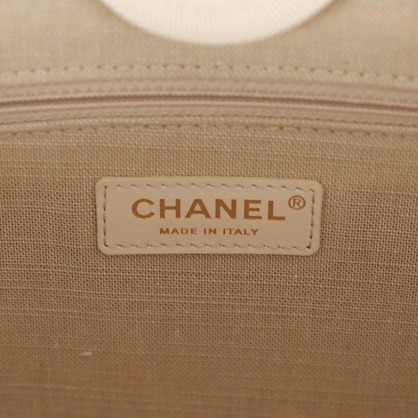 Chanel Large Deauville Shopping Bag White Boucle Light Gold Hardware