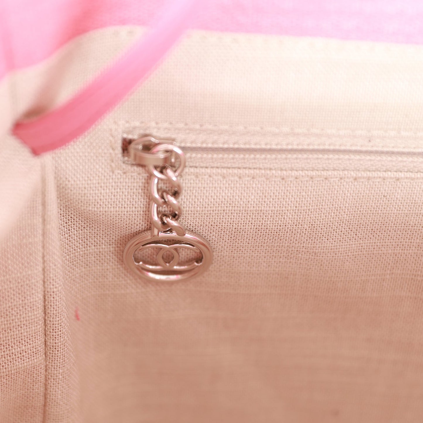 Chanel Small Deauville Shopping Bag Pink Boucle Silver Hardware