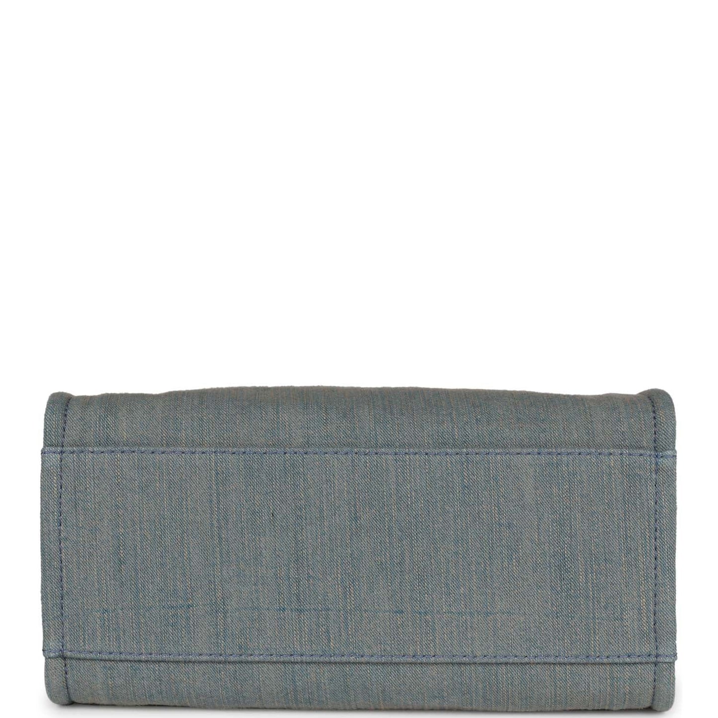 Chanel Small Deauville Shopping Tote Distressed Blue Denim Aged Silver Hardware