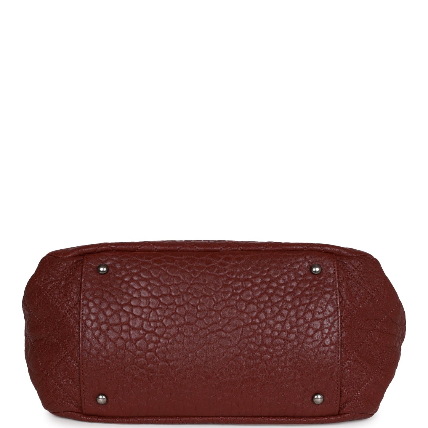 Chanel Large Duo Tote Bag Burgundy Calfskin Ruthenium Hardware
