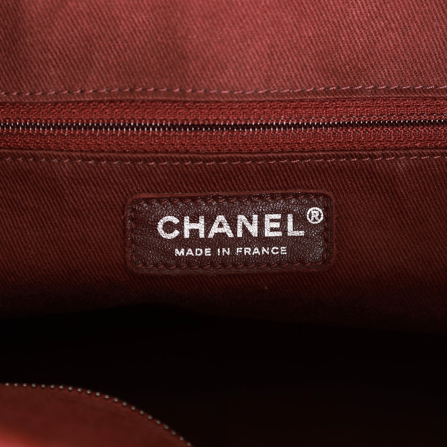 Chanel Large Duo Tote Bag Burgundy Calfskin Ruthenium Hardware
