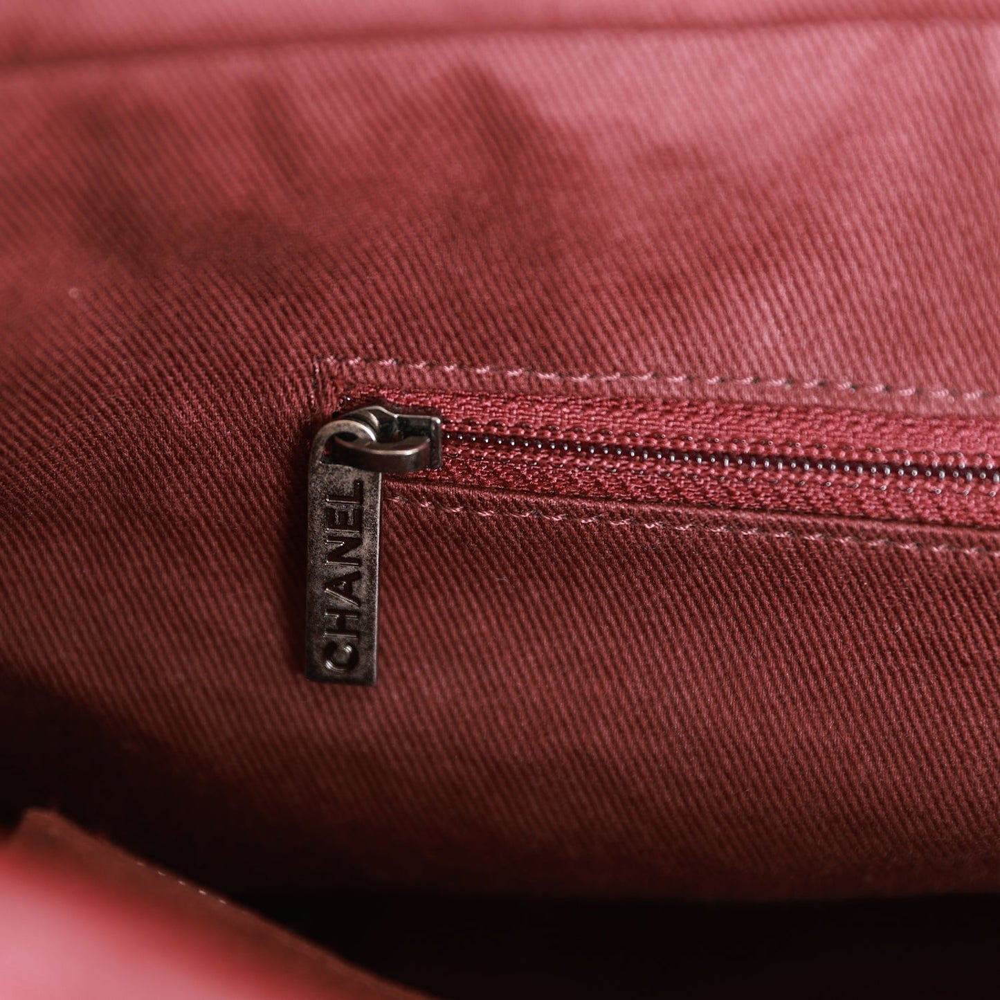 Chanel Large Duo Tote Bag Burgundy Calfskin Ruthenium Hardware