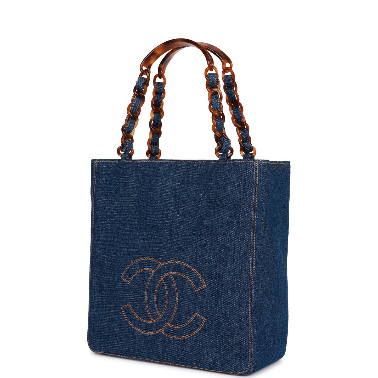 Chanel Vintage CC Denim Tote Bag