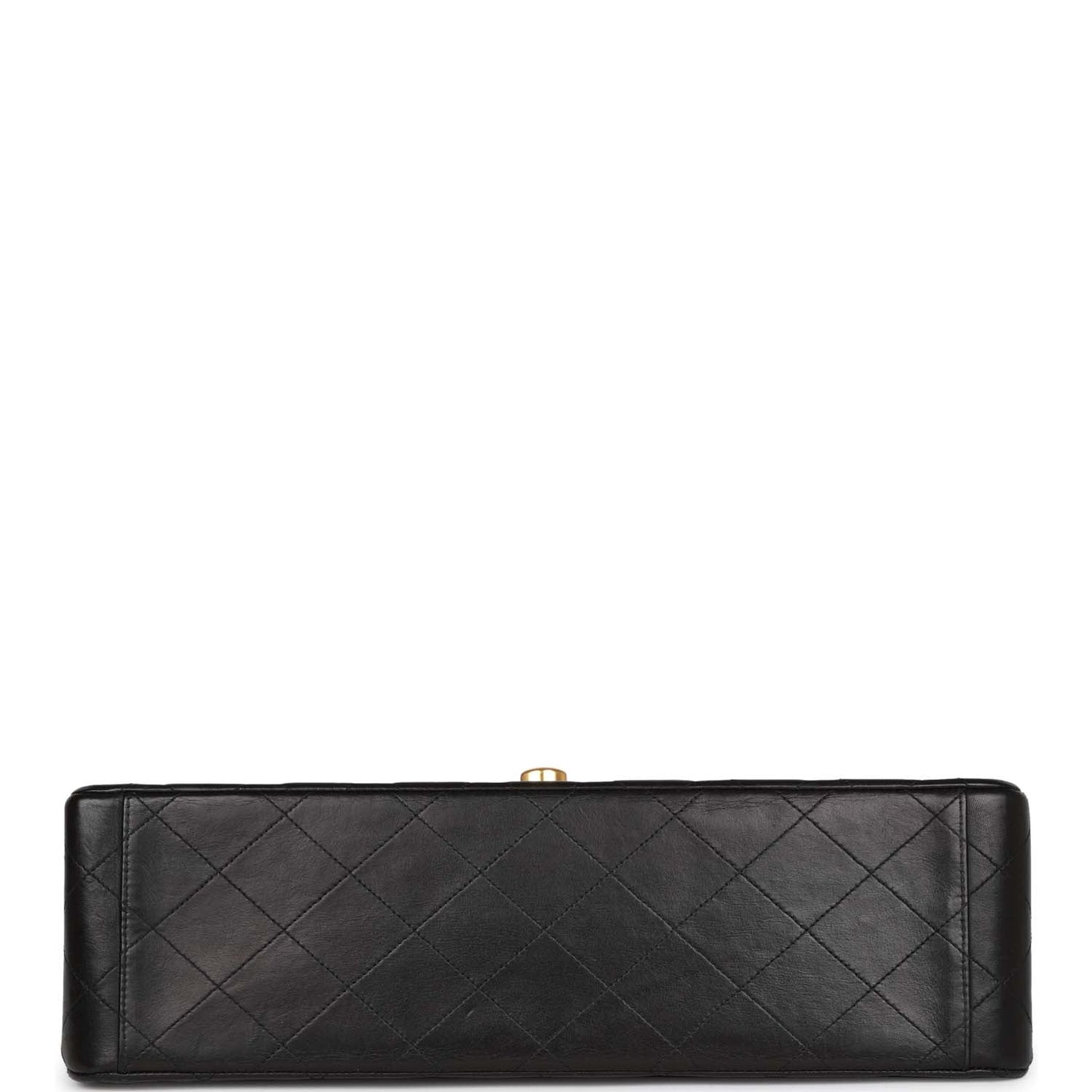 Chanel Vintage XL Jumbo Flap Bag Black Lambskin Gold Hardware