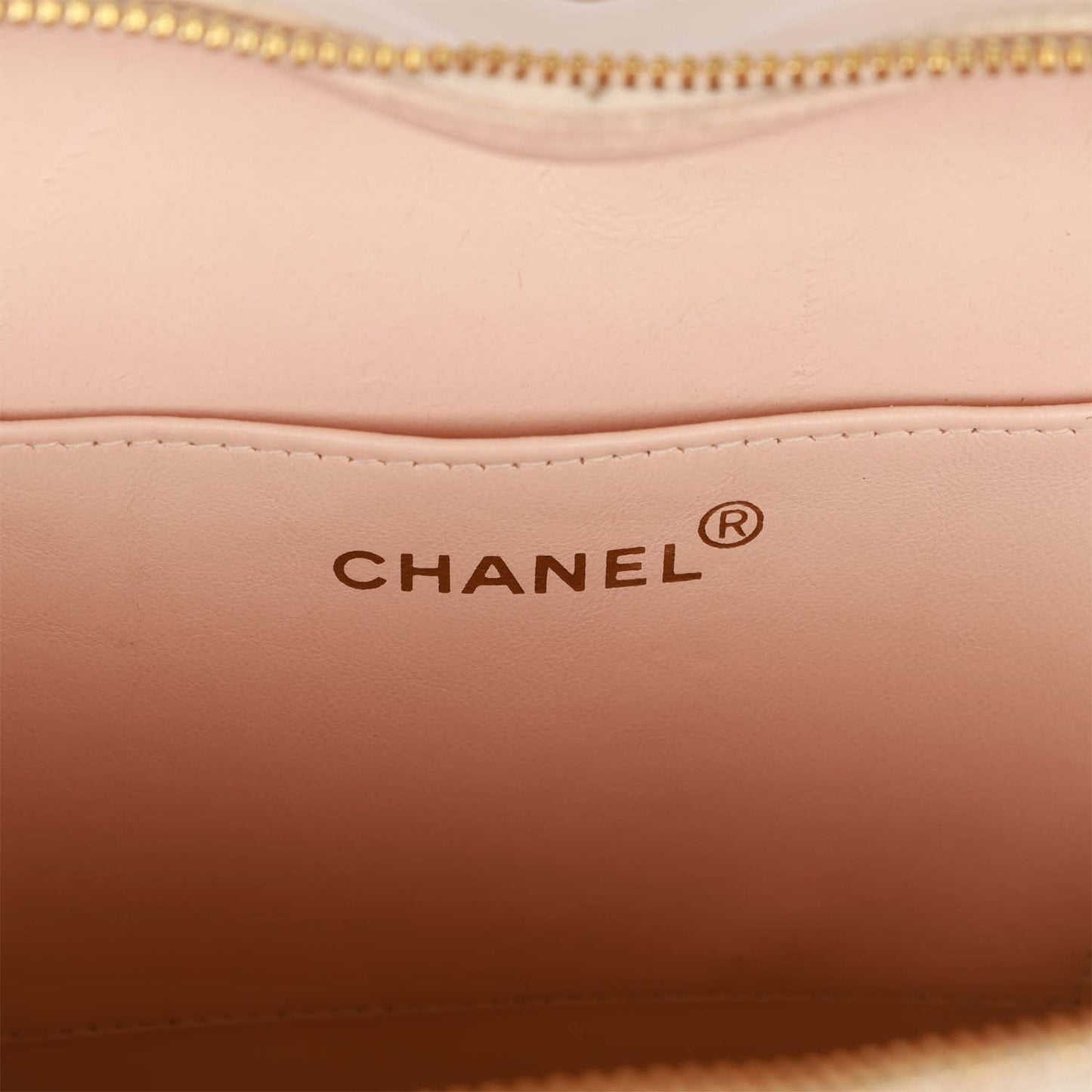 Chanel Vintage Heart Vanity Bag Beige and Black Patent Antique Gold Hardware