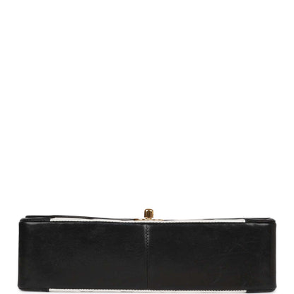 Chanel Vintage Medium Diana Flap Bag White and Black Lambskin Gold Hardware