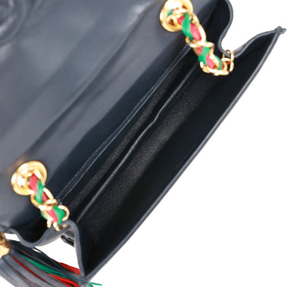 Chanel Vintage Harlequin Flap Bag Green, Red and Blue Lambskin Gold Hardware