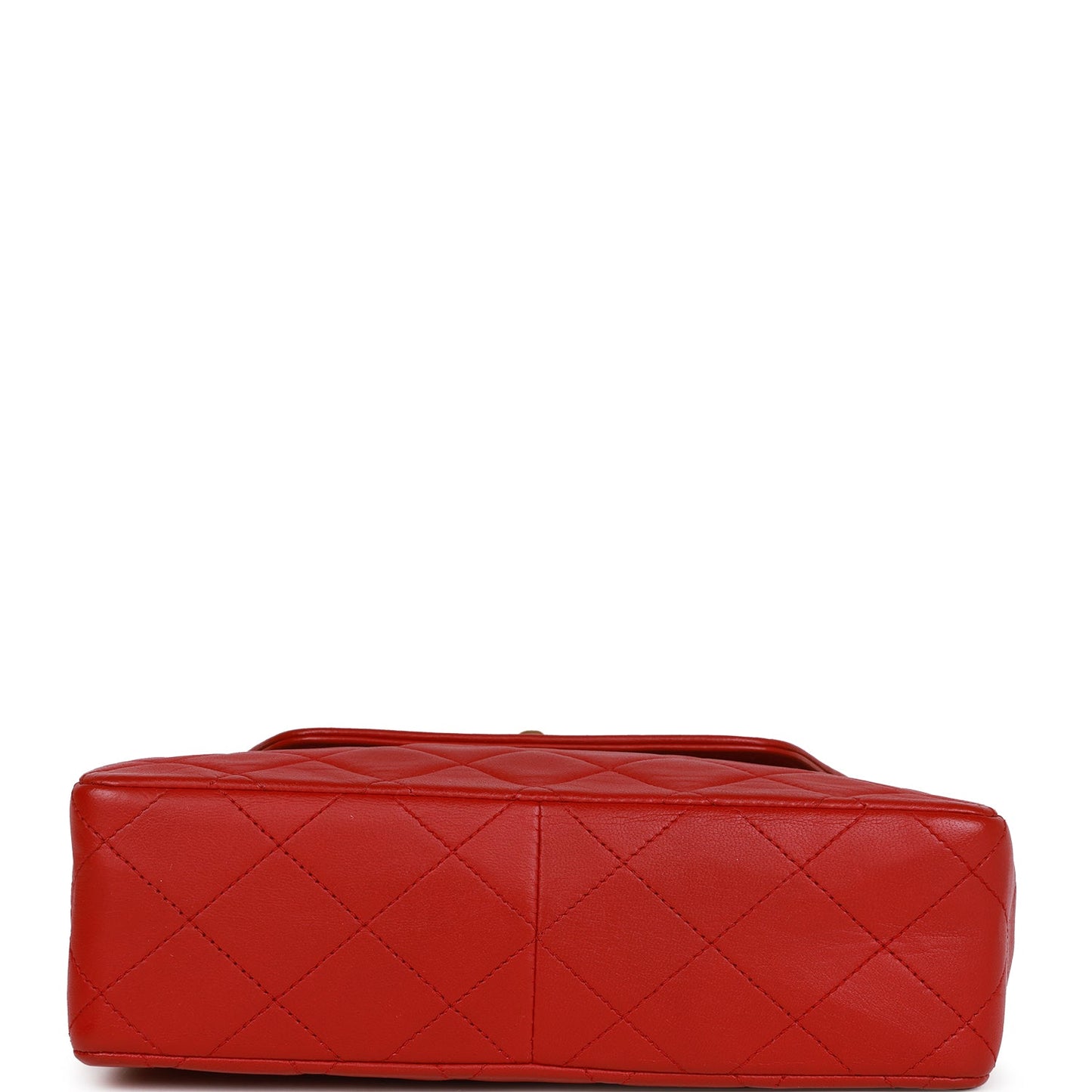 Chanel Vintage Trapeze Flap Bag Red Lambskin Gold Hardware