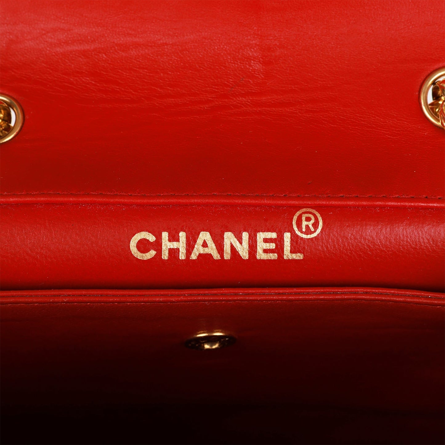 Chanel Vintage Trapeze Flap Bag Red Lambskin Gold Hardware