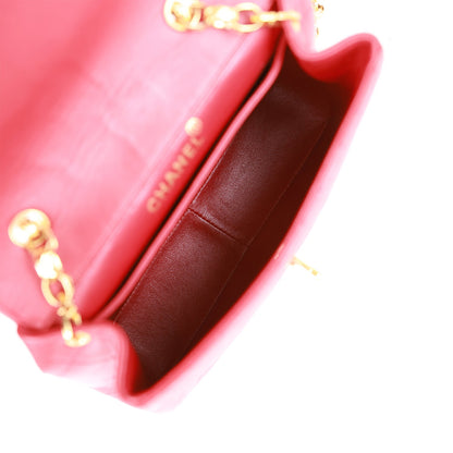 Chanel Vintage Trapeze Flap Bag Red Lambskin Gold Hardware