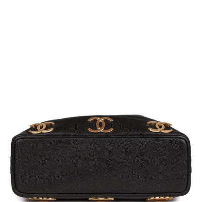 Chanel Vintage CC Bucket Bag Black Caviar Gold Hardware