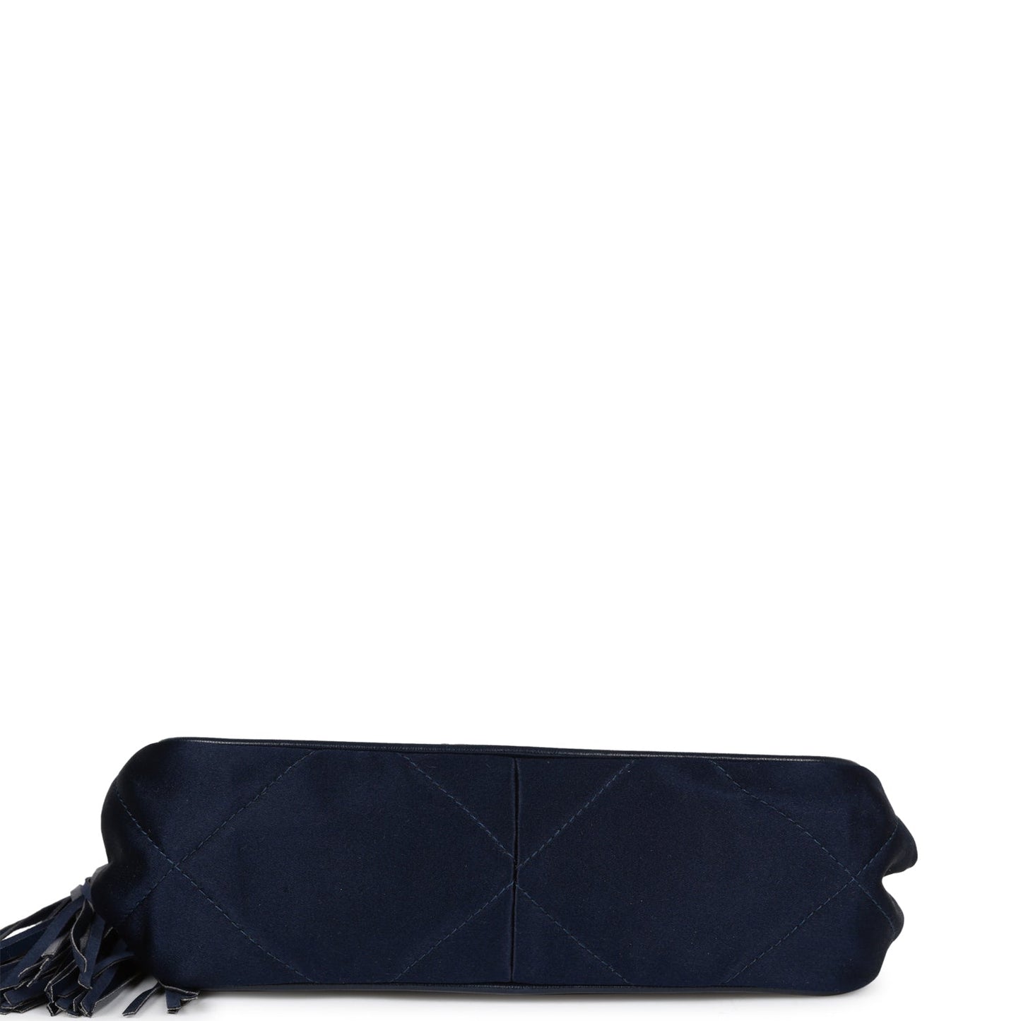 Chanel Vintage Frame Tassel Bag Navy Satin Gold Hardware
