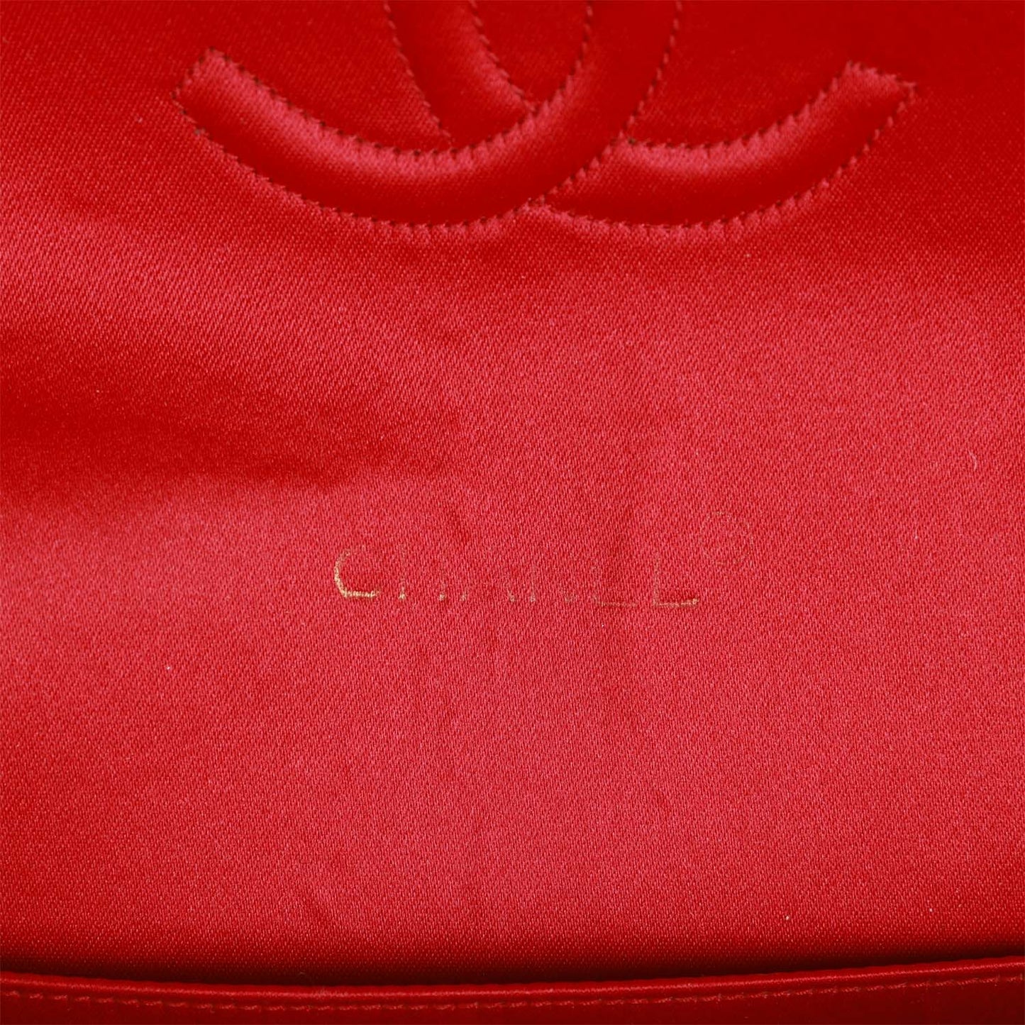Chanel Vintage Small Flap Bag Red Satin Gold Hardware