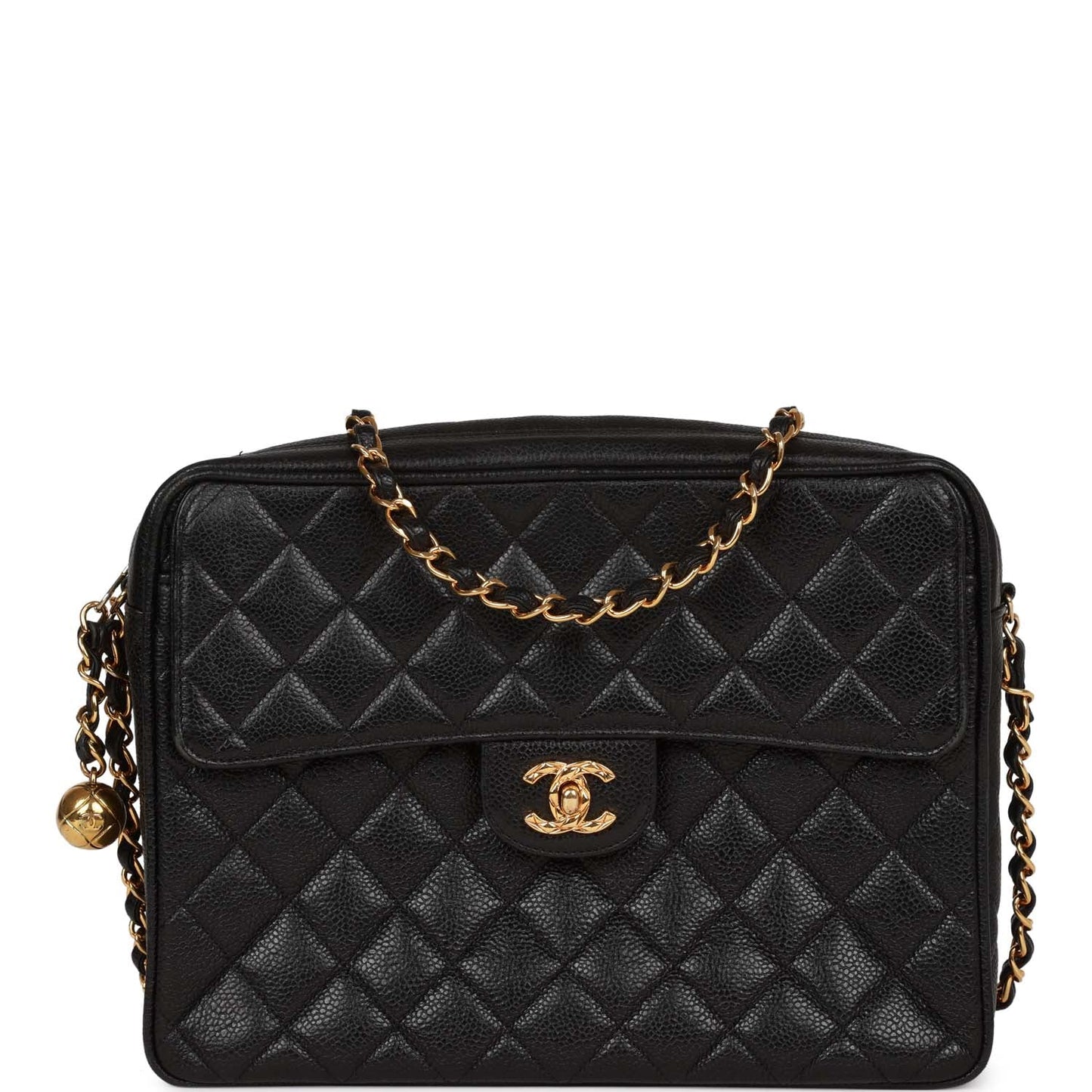 Chanel Vintage Camera Bag Black Caviar Gold Hardware