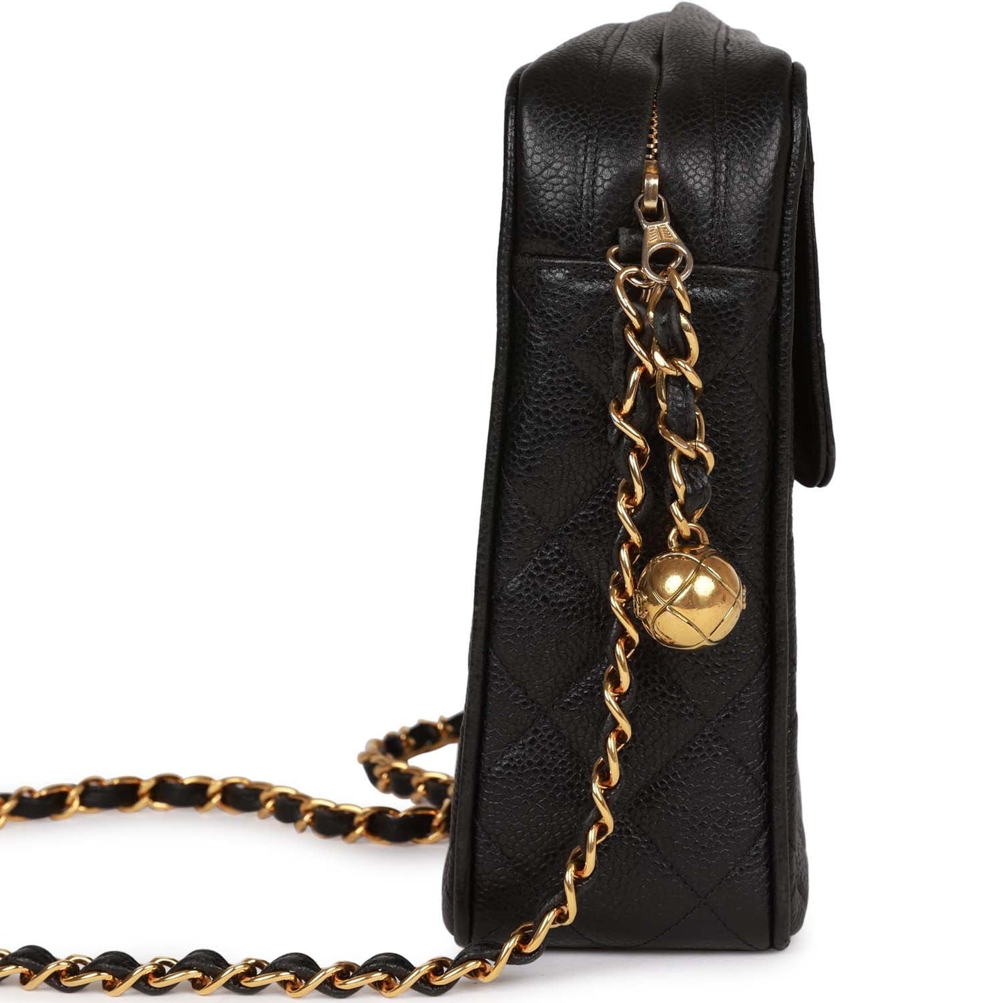 Chanel Vintage Camera Bag Black Caviar Gold Hardware