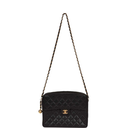 Chanel Vintage Camera Bag Black Caviar Gold Hardware