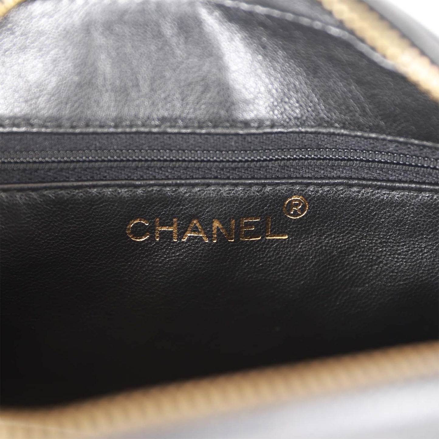 Chanel Vintage Small Chevron Tassel Camera Bag Black Caviar Gold Hardware