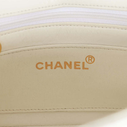 Chanel Vintage Mini Mademoiselle Bag Black and White Lambskin Gold Hardware