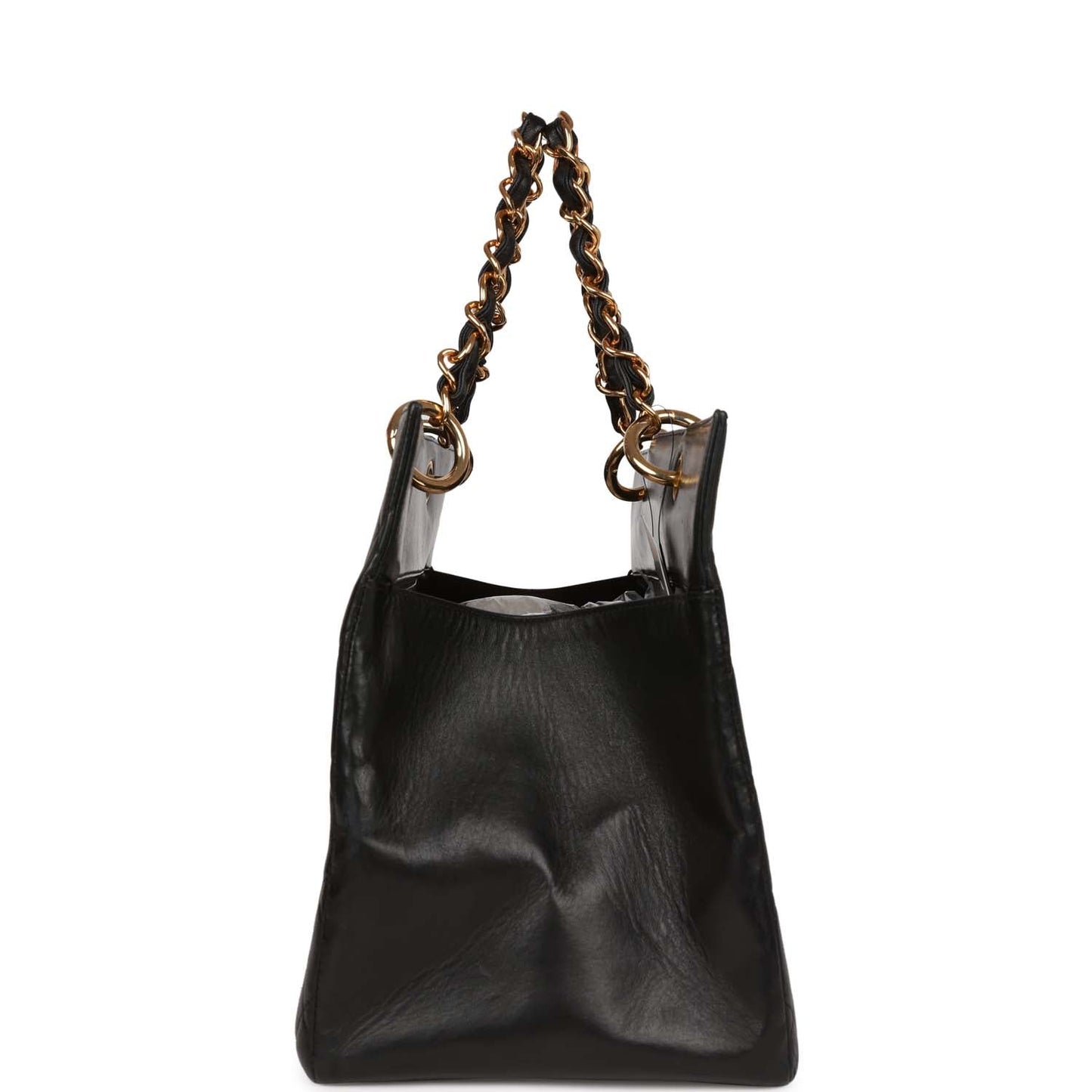 Chanel Vintage Grand CC Timeless Tote Bag Black Lambskin Gold Hardware
