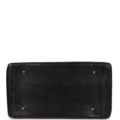 Chanel Vintage Grand CC Timeless Tote Bag Black Lambskin Gold Hardware