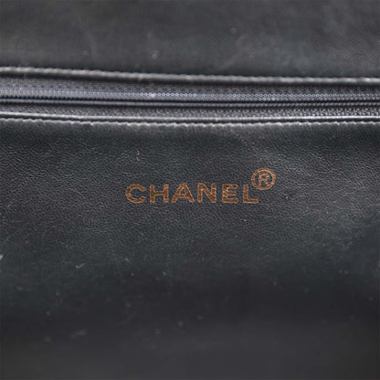 Chanel Vintage Grand CC Timeless Tote Bag Black Lambskin Gold Hardware