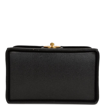 Chanel Vintage Large Vanity Bag Black Caviar Gold Hardware