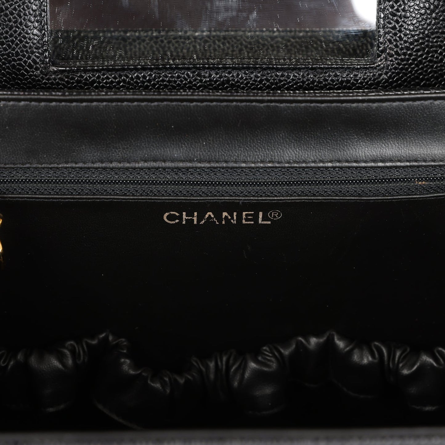 Chanel Vintage Large Vanity Bag Black Caviar Gold Hardware
