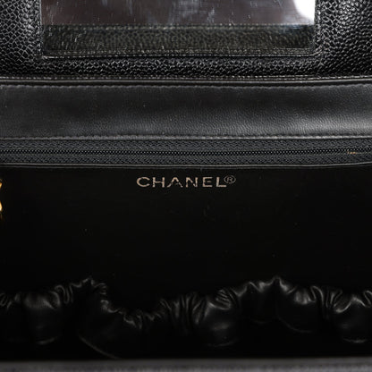Chanel Vintage Large Vanity Bag Black Caviar Gold Hardware