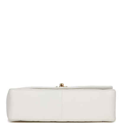 Chanel Vintage Medium Diana Flap Bag White Lambskin Gold Hardware