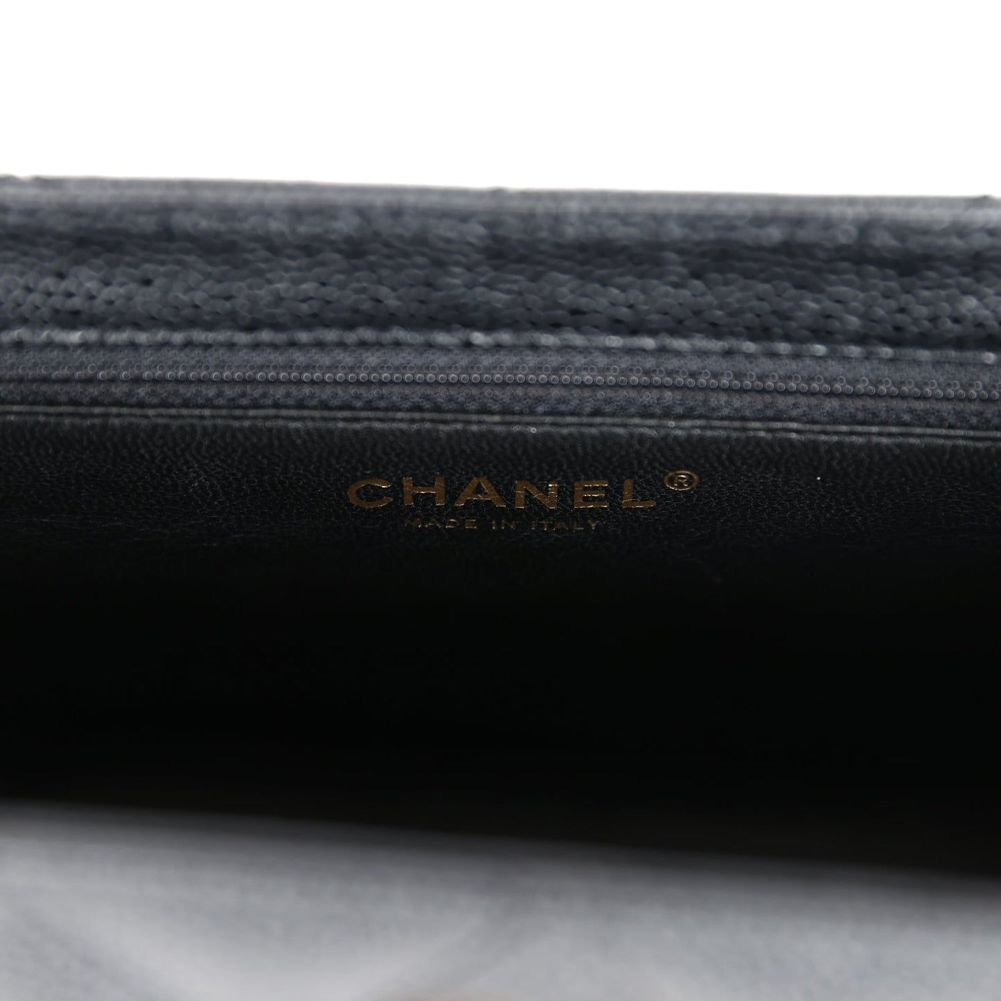 Chanel Vintage Wood Top Handle Bag Black Caviar Gold Hardware