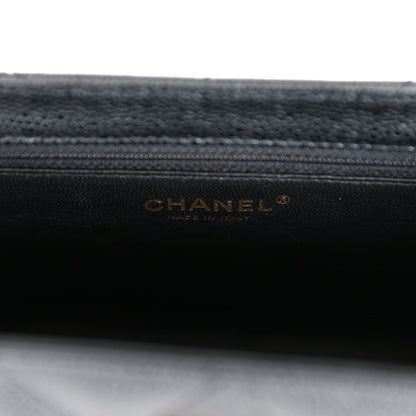 Chanel Vintage Wood Top Handle Bag Black Caviar Gold Hardware