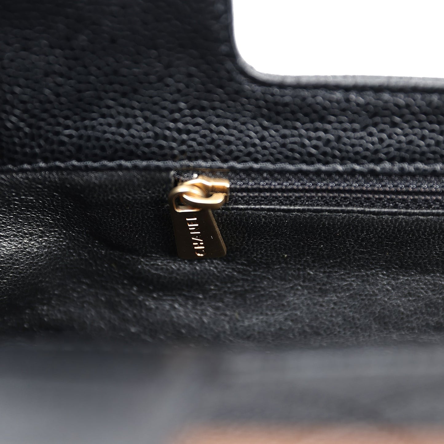 Chanel Vintage Wood Top Handle Bag Black Caviar Gold Hardware