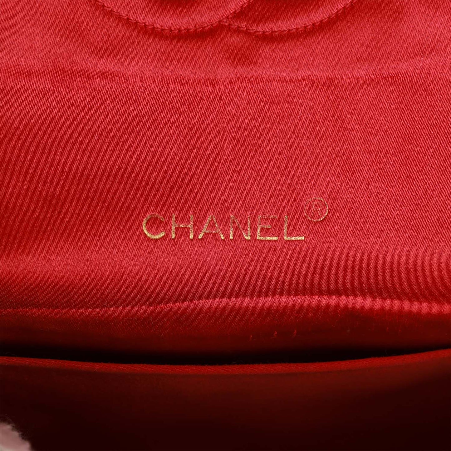 Chanel Vintage Flap Bag Red Satin Gold Hardware