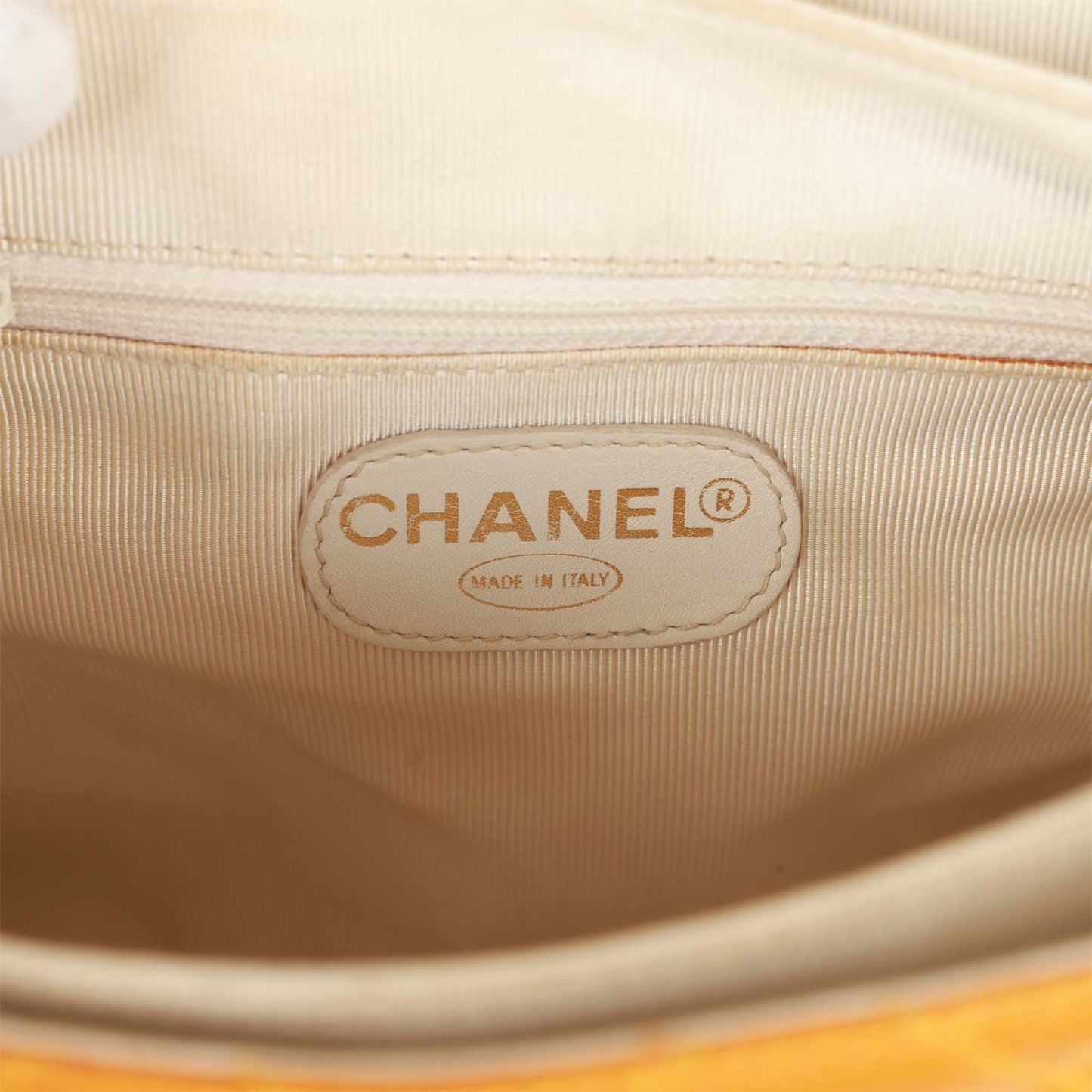 Chanel Vintage Flap Backpack Orange Caviar Gold Hardware