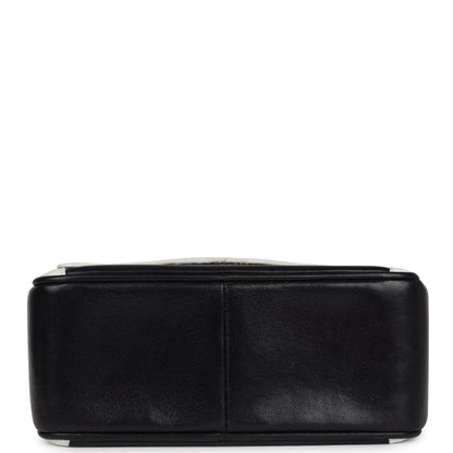 Chanel Vintage Fringe Chain Camera Bag Navy and White Lambskin Gold Hardware