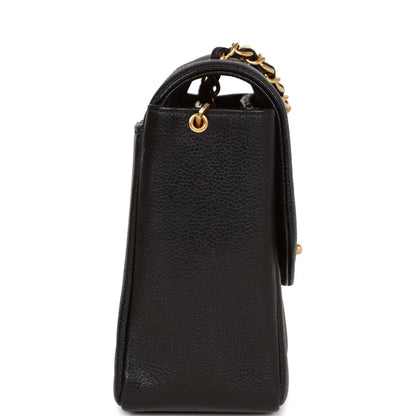 Chanel Vintage Medium Diana Flap Bag Black Caviar Gold Hardware