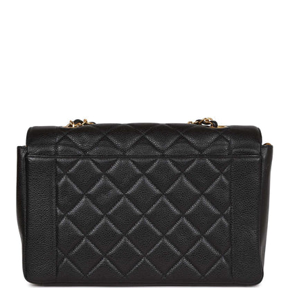 Chanel Vintage Medium Diana Flap Bag Black Caviar Gold Hardware
