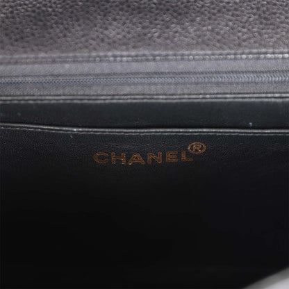 Chanel Vintage Medium Diana Flap Bag Black Caviar Gold Hardware