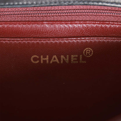 Chanel Vintage Kelly Parent Flap Bag Black Lambskin Gold Hardware