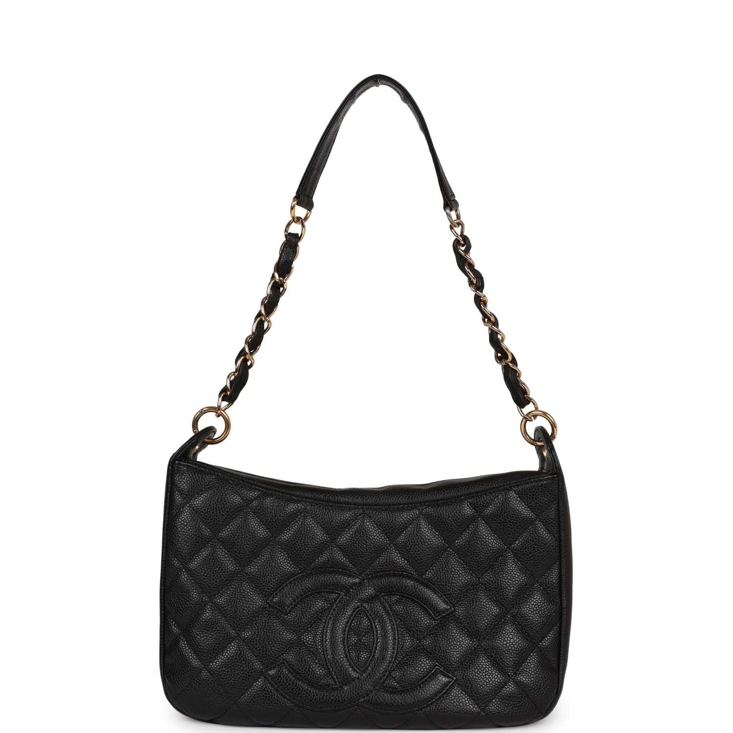 Chanel Vintage Timeless CC Shoulder Bag Black Caviar Gold Hardware