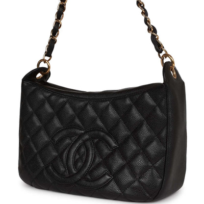 Chanel Vintage Timeless CC Shoulder Bag Black Caviar Gold Hardware