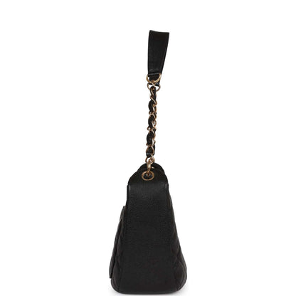 Chanel Vintage Timeless CC Shoulder Bag Black Caviar Gold Hardware