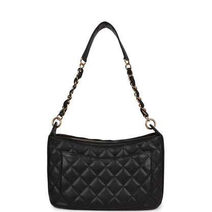 Chanel Vintage Timeless CC Shoulder Bag Black Caviar Gold Hardware