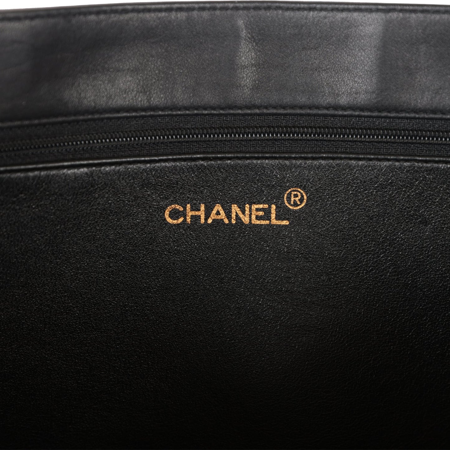 Chanel Vintage CC Chain Shopping Tote Bag Black Lambskin Gold Hardware