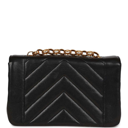 Chanel Vintage Faux Pearl Coco Bijou Mini Flap Bag Black Lambskin Gold Hardware