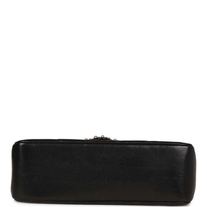 Chanel Vintage Faux Pearl Coco Bijou Mini Flap Bag Black Lambskin Gold Hardware