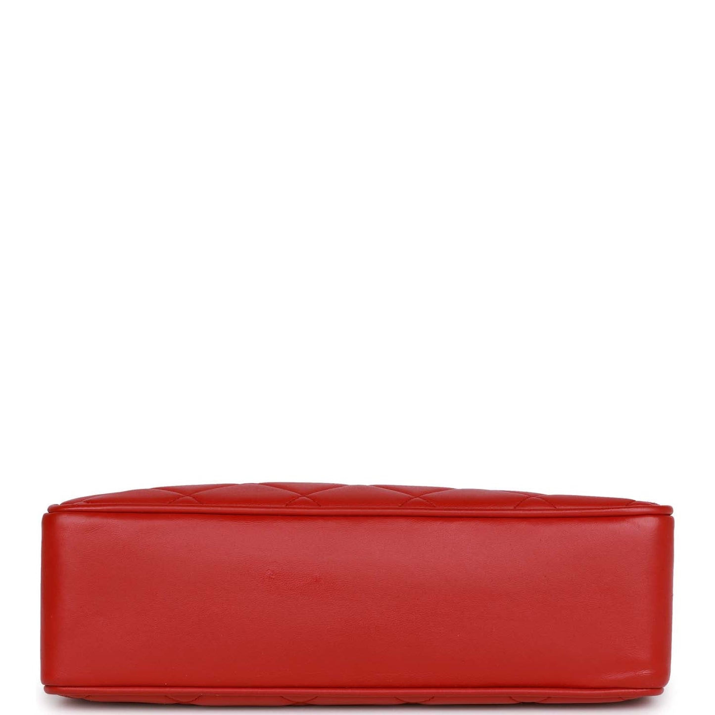 Chanel Vintage Mini Chain Tote Bag Red Lambskin Gold Hardware