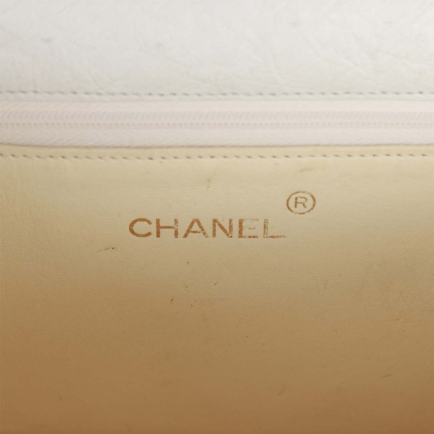 Chanel Vintage Single Flap Bag White Ostrich Gold Hardware