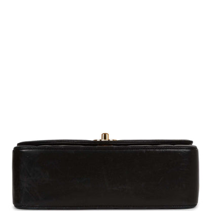 Chanel Vintage Small Diana Flap Bag Black Lambskin Gold Hardware